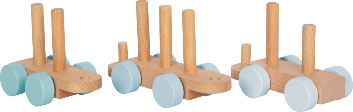 Legetøjstog Med Stableklodser - Træ - Til Børn - Blå - Small Foot