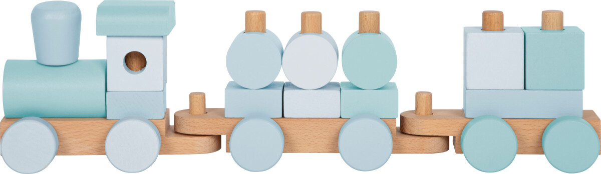 Legetøjstog Med Stableklodser - Træ - Til Børn - Blå - Small Foot