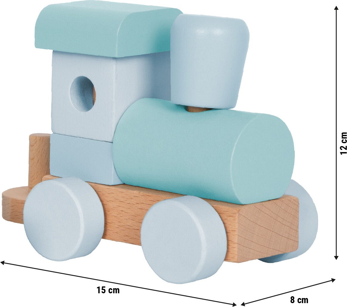 Legetøjstog Med Stableklodser - Træ - Til Børn - Blå - Small Foot