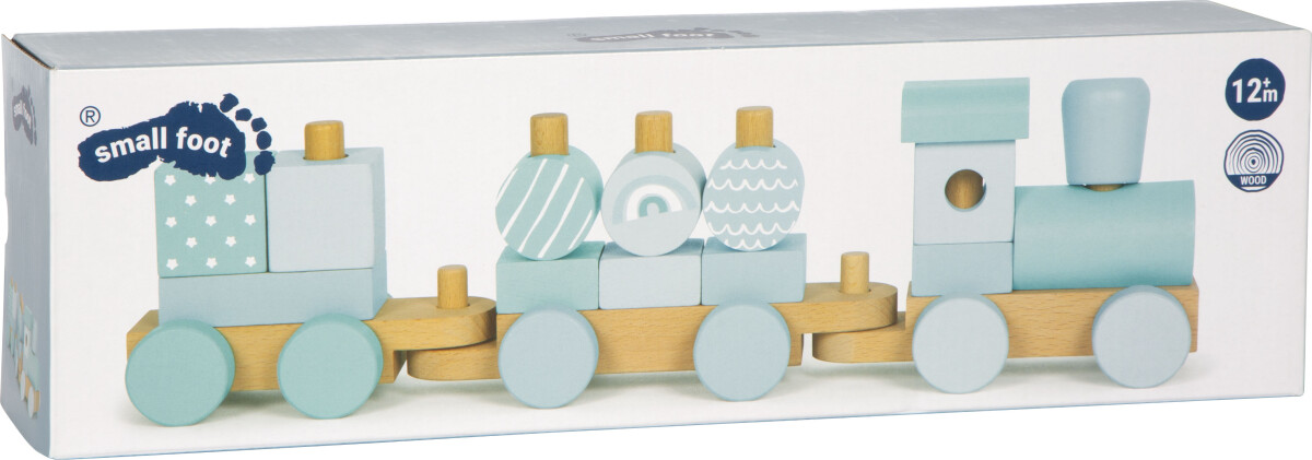 Legetøjstog Med Stableklodser - Træ - Til Børn - Blå - Small Foot