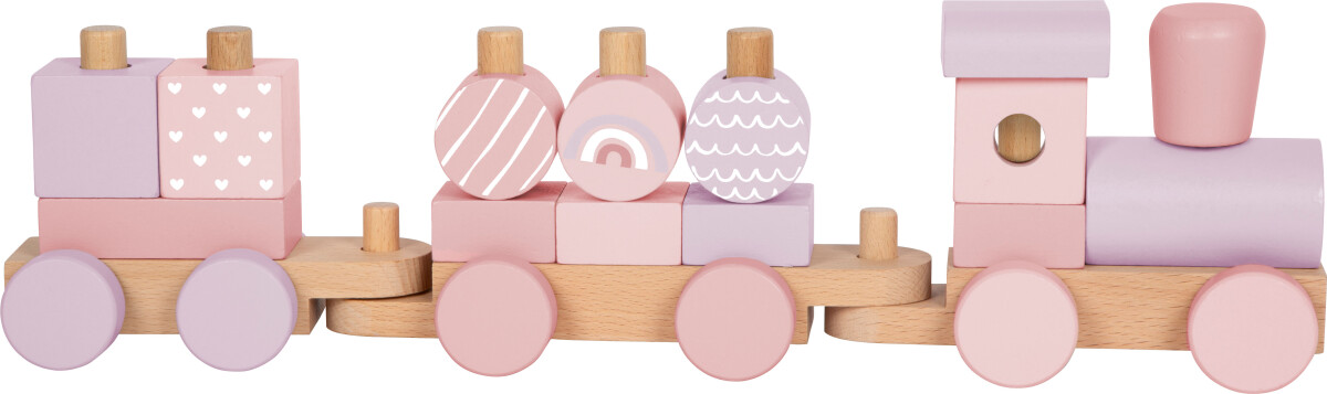 Legetøjstog Med Stableklodser - Træ - Til Børn - Pink - Small Foot
