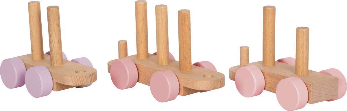 Legetøjstog Med Stableklodser - Træ - Til Børn - Pink - Small Foot