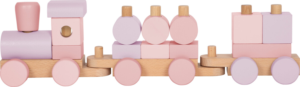 Legetøjstog Med Stableklodser - Træ - Til Børn - Pink - Small Foot