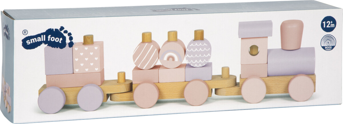 Legetøjstog Med Stableklodser - Træ - Til Børn - Pink - Small Foot