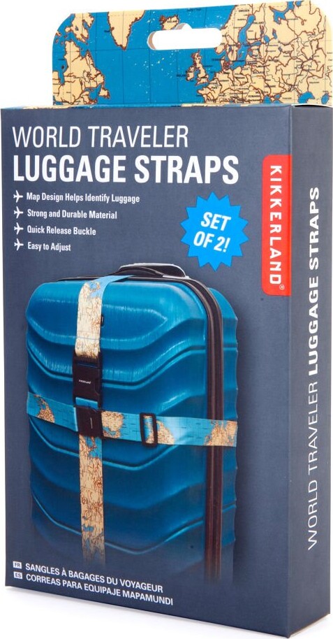 Kikkerland - Bagageremme - World Map - 2 Stk