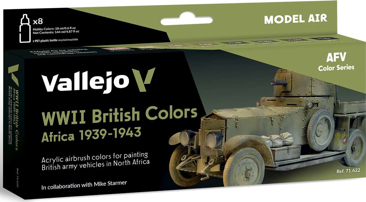 Vallejo - Wwii British Colors Africa 1939-1943 8X17 Ml - 71622