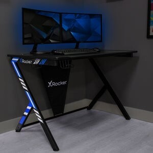 X Rocker - Gaming Bord - Ocelot Carbon - Blå Og Røde Stickers