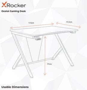 X Rocker - Gaming Bord - Ocelot Carbon - Blå Og Røde Stickers