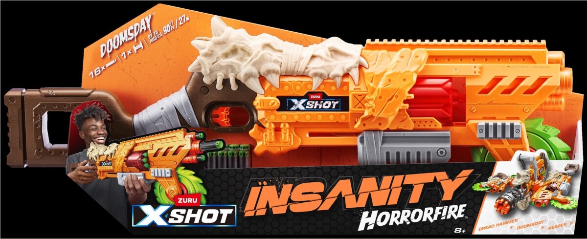 Zuru X-Shot - Insanity Horror Fire Gun - 16 Skud