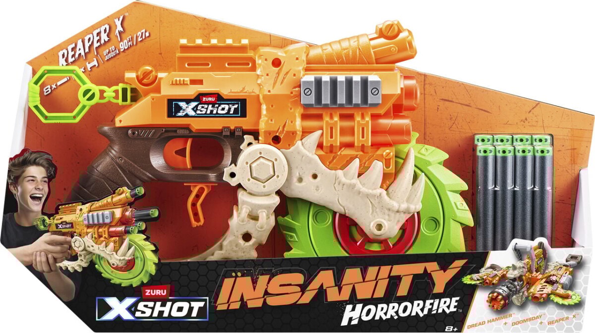 Zuru X-Shot - Insanity Horror Fire Reaper Gun - 8 Skud