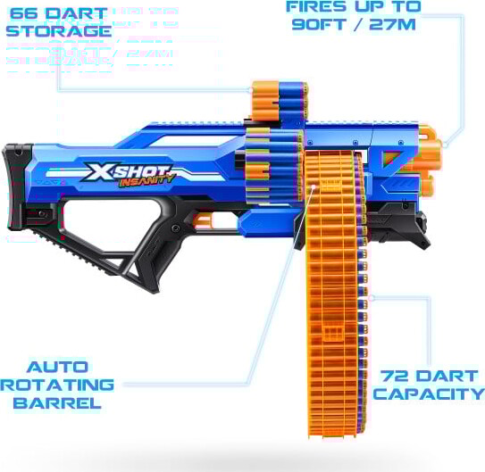 Zuru X Shot - Gun - Insanity Mad Mega Barrel - 72 Skud