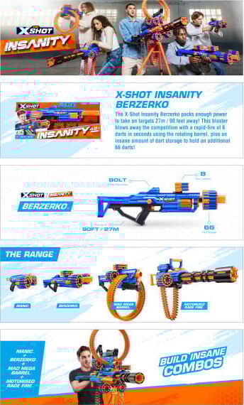 Zuru X Shot - Gun - Insanity Mad Mega Barrel - 72 Skud