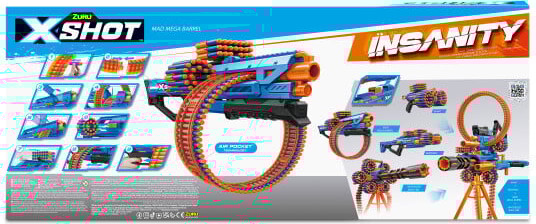 Zuru X Shot - Gun - Insanity Mad Mega Barrel - 72 Skud
