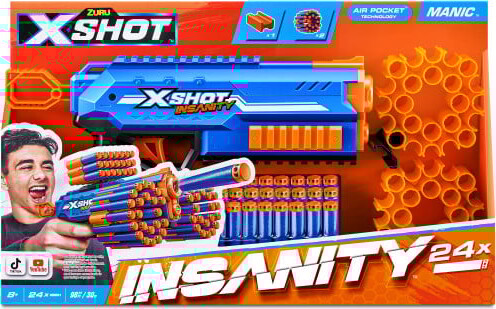 Zuru X Shot - Gun - Insanity Series 1 - Manic - 24 Skud