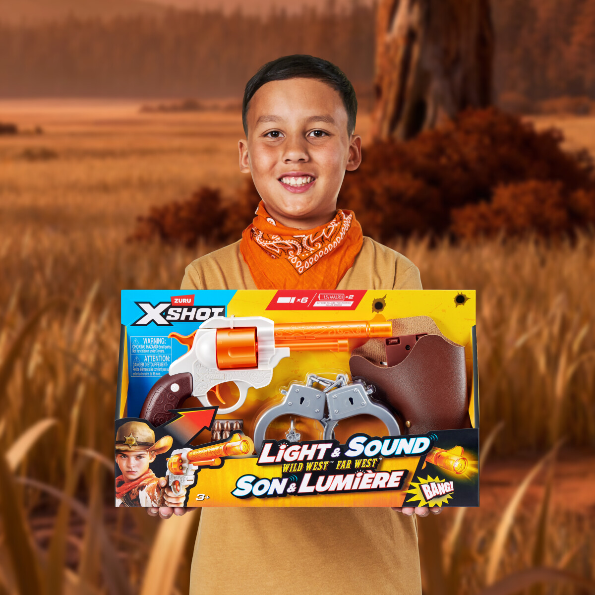 Zuru X-Shot - Cowboy Pistol Og Håndjern Legetøj Sæt - Lys Og Lyd