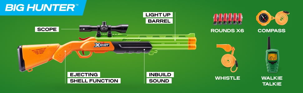 Zuru X-Shot - Shotgun Kikkert Walkie-Talkie Kompas Og Fløjte