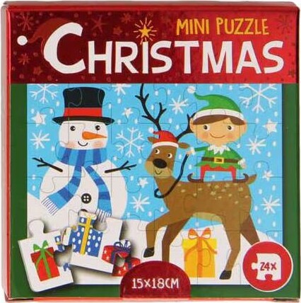 Xmas Mini Puslespil - Assorteret - 24 Stk
