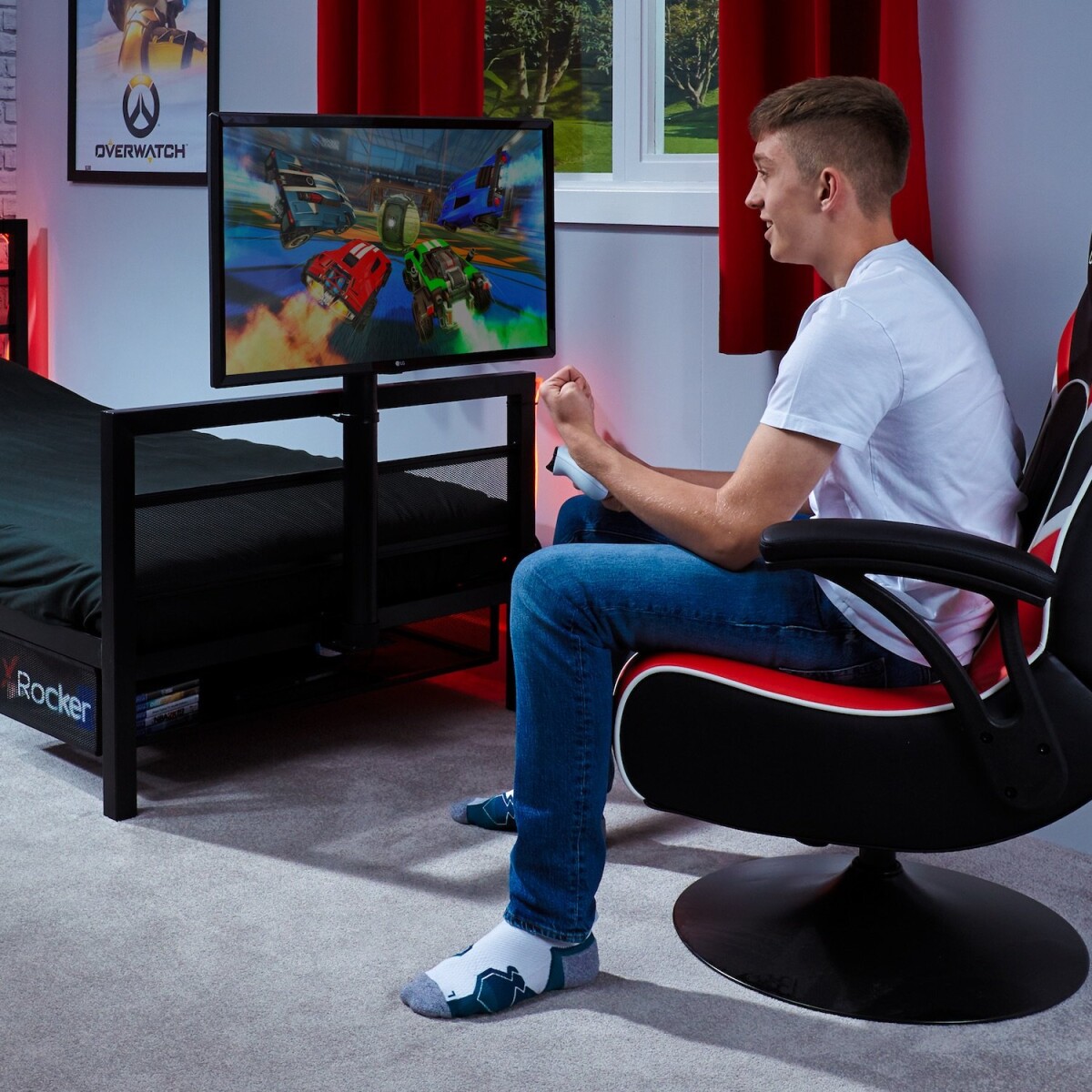 X-Rocker - Basecamp - Gamer Seng Med Tv Beslag - Vesa - Sort
