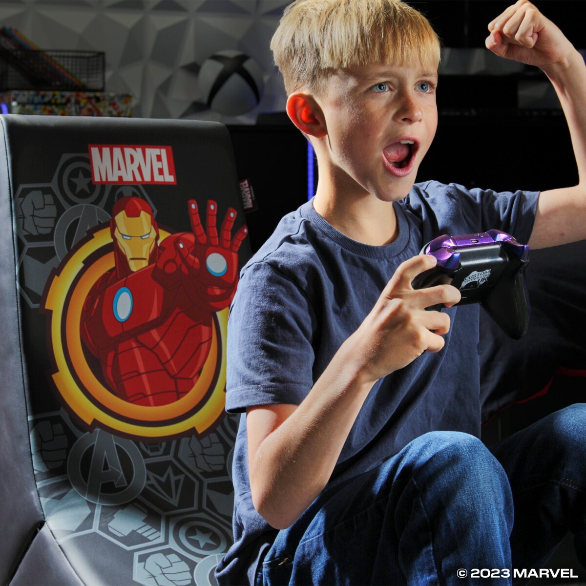 X-Rocker - Marvel - Gaming Gulvstol Til Børn - Ironman