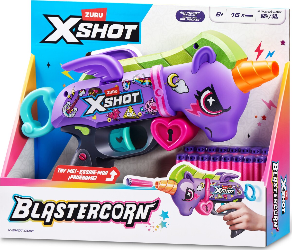 Xshot - Blastercorn Dark Unicorn 16 Darts 36882