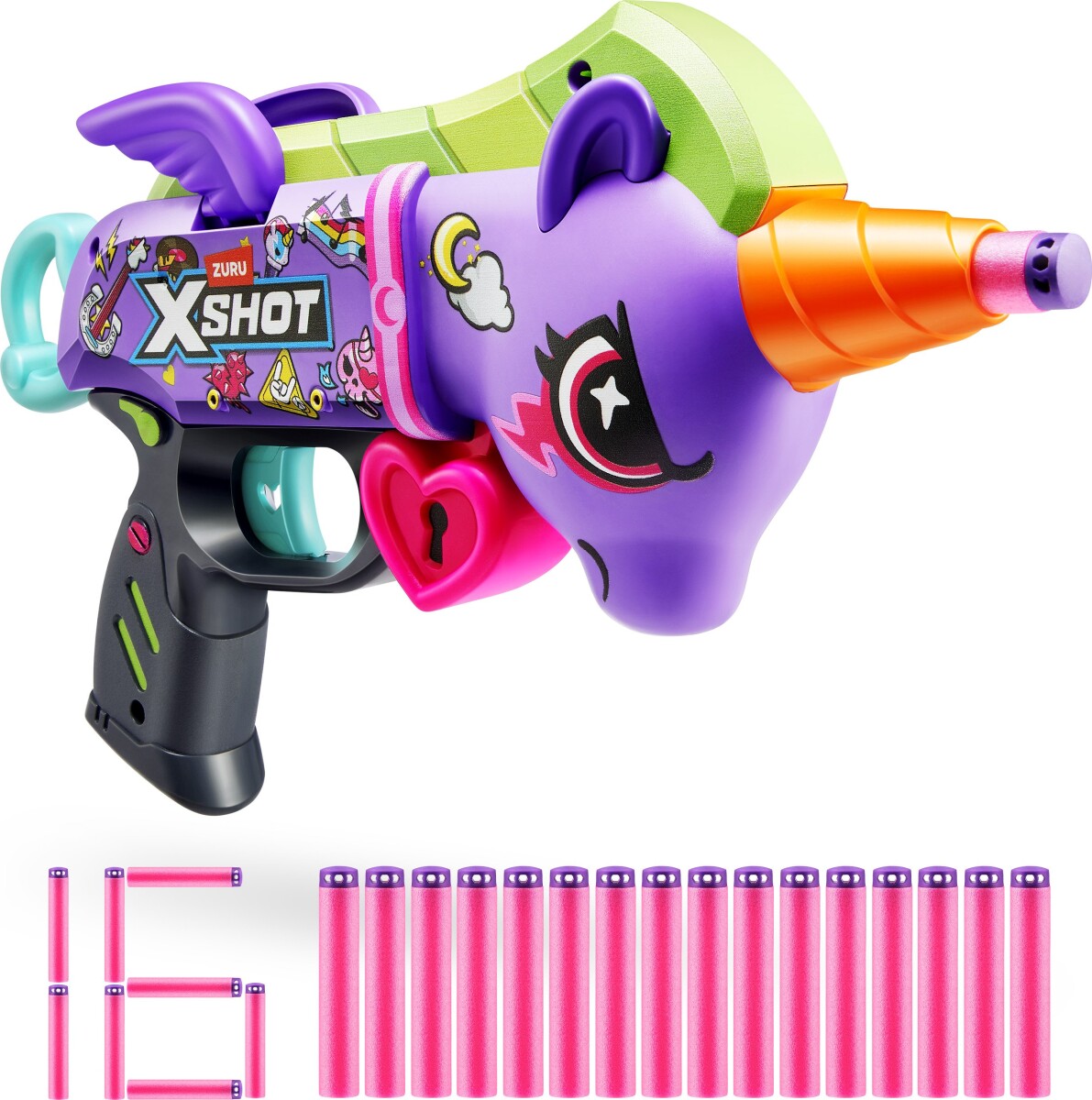 Xshot - Blastercorn Dark Unicorn 16 Darts 36882