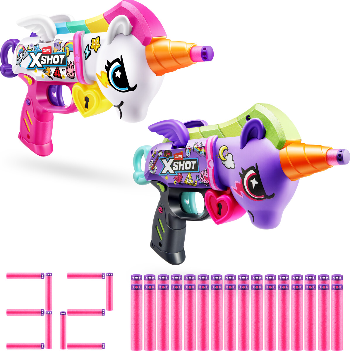 Xshot - Blastercorn Unicorn Blaster 2Pk 32Darts 36855
