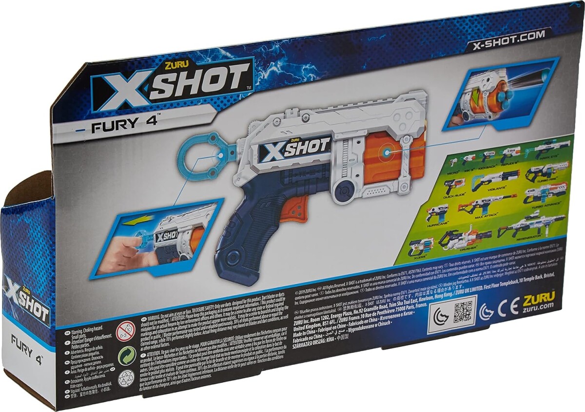Xshot - Excel Fury 4 Foam Dart Blaster 16 Darts