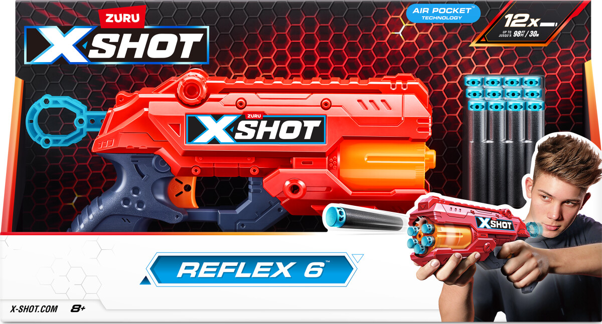 Xshot - Excel Reflex 6 Blaster 12 Darts 36433