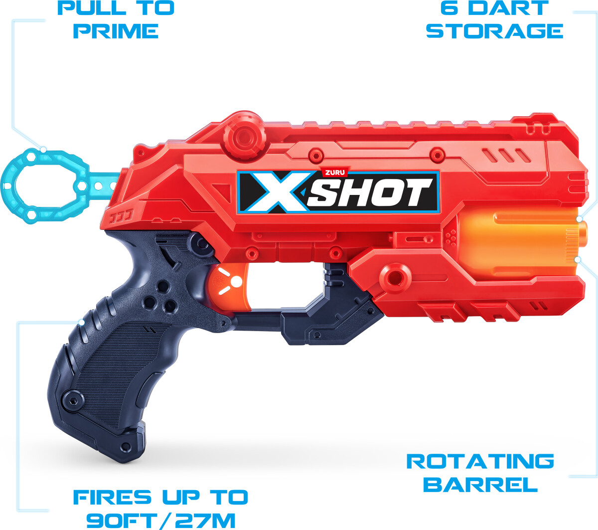 Xshot - Excel Reflex 6 Blaster 12 Darts 36433