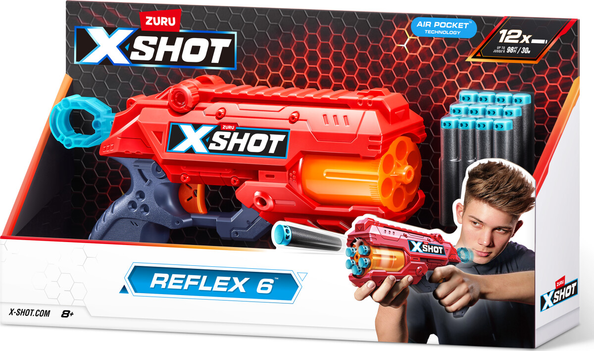 Xshot - Excel Reflex 6 Blaster 12 Darts 36433