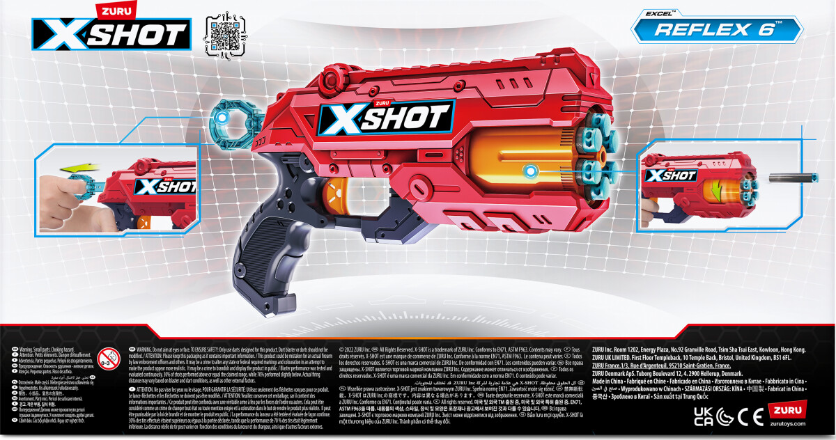 Xshot - Excel Reflex 6 Blaster 12 Darts 36433