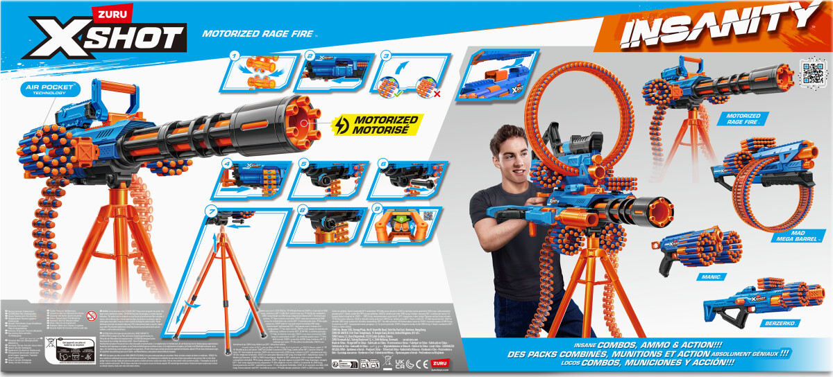 Xshot - Insanity Blaster Rage Fire 72 Darts 36605