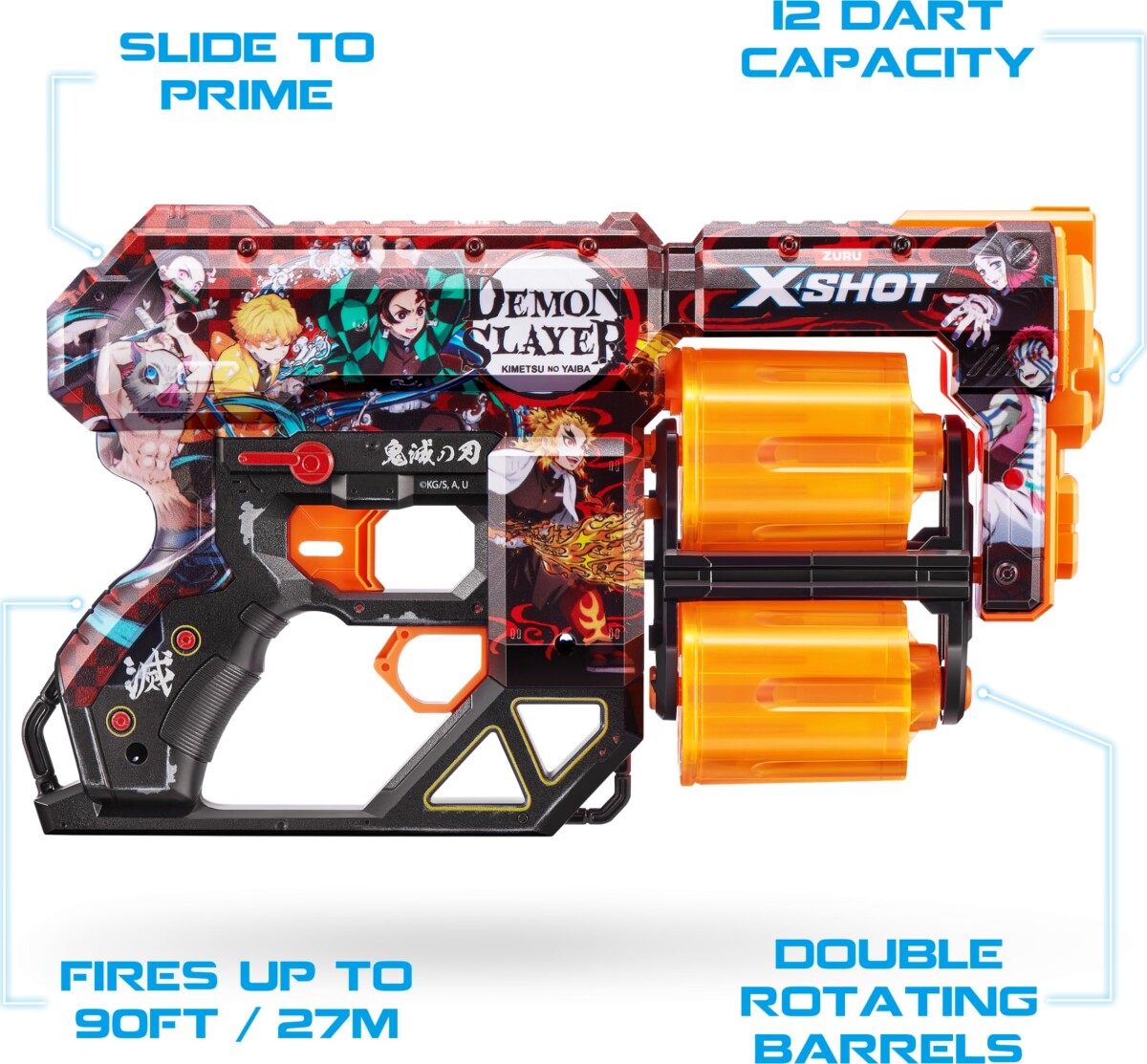 Zuru X-Shot - Skins Demon Slayer - Pistol Med 12 Skud