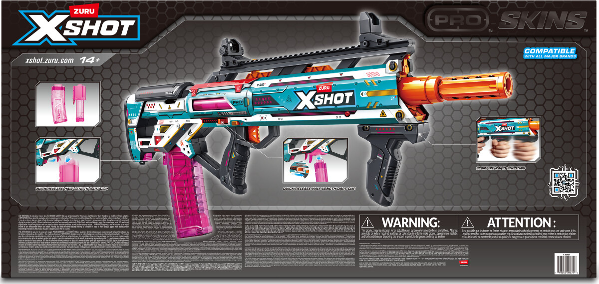 Xshot - Skins Pro Series Longshot 20 Blaster 40 Darts 36907