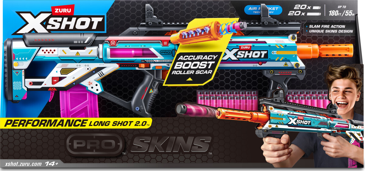 Xshot - Skins Pro Series Longshot 20 Blaster 40 Darts 36907