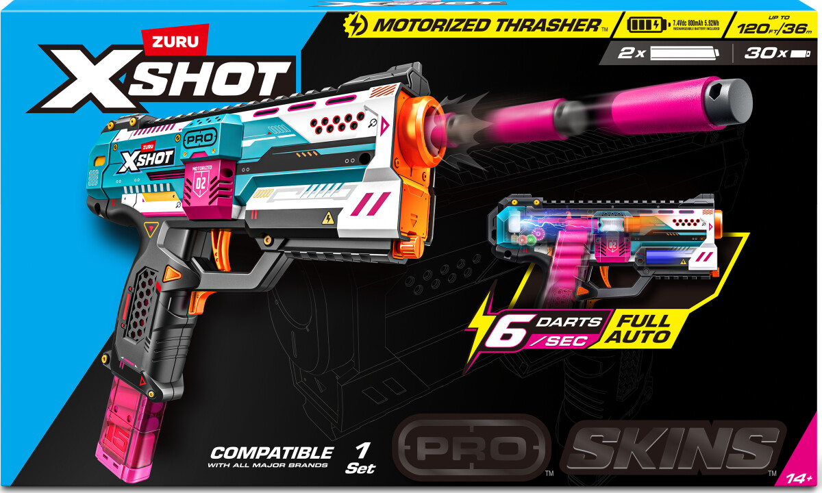 Xshot - Skins Pro Series Motorised Thrasher 30 Darts 36905