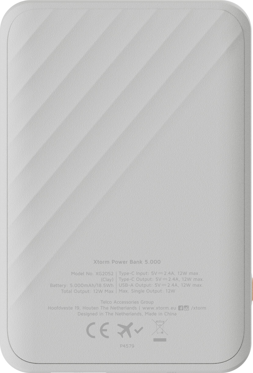 Xtorm - 12W Fastcharge Go2 Powerbank 5000 - Ash White