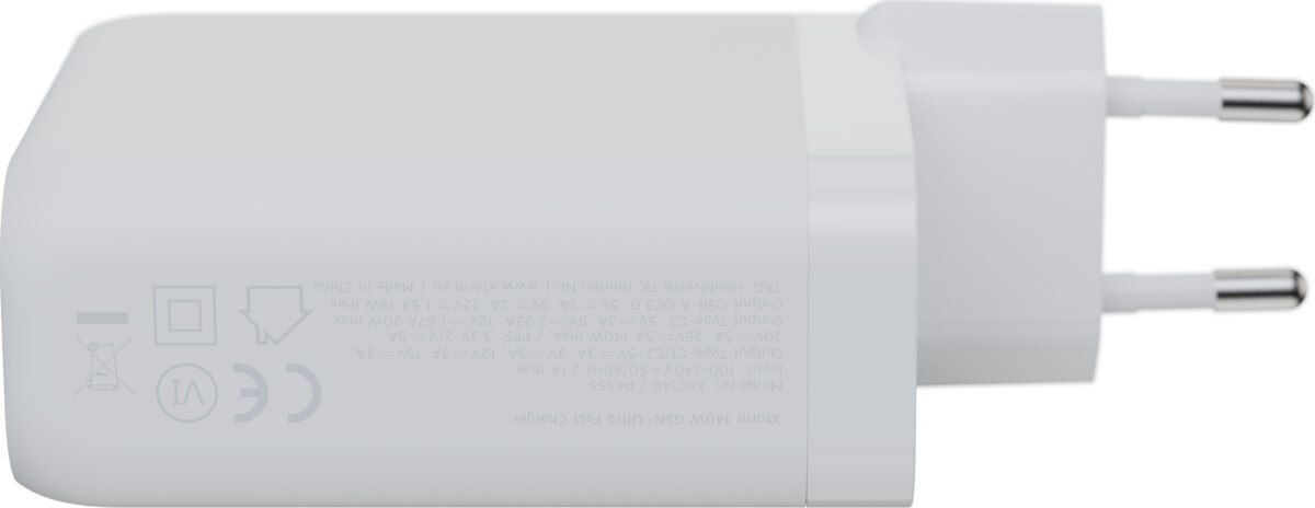 Xtorm - 140W Gan2 Ultra Hjemmeoplader 3Xusb-Cusb-A Hvid