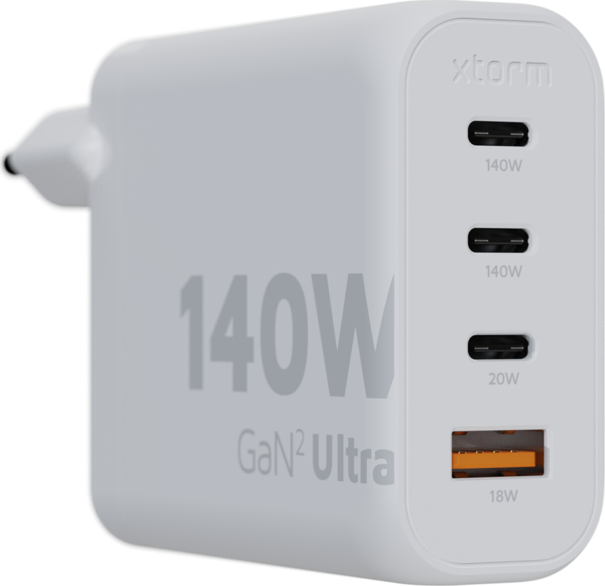 Xtorm - 140W Gan2 Ultra Hjemmeoplader 3Xusb-Cusb-A Hvid