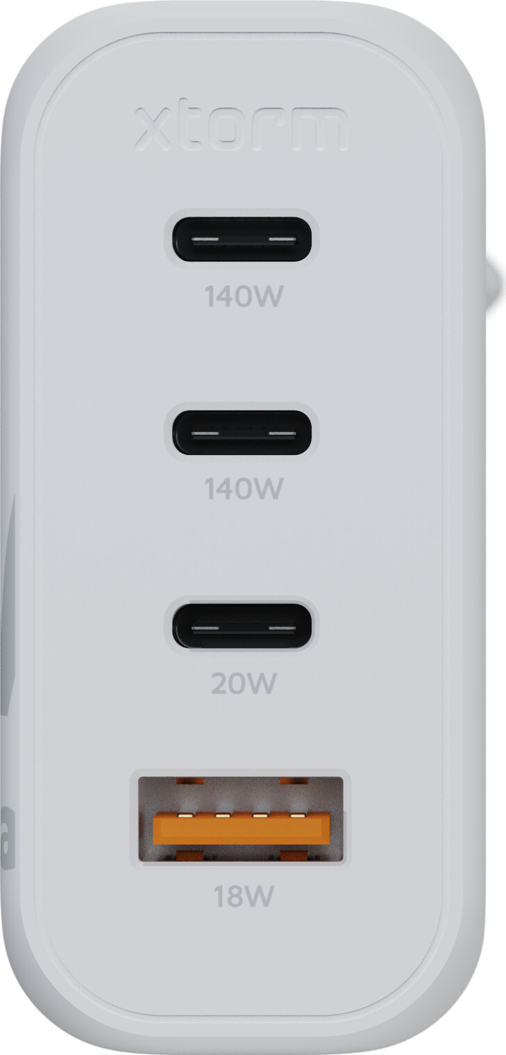 Xtorm - 140W Gan2 Ultra Hjemmeoplader 3Xusb-Cusb-A Hvid