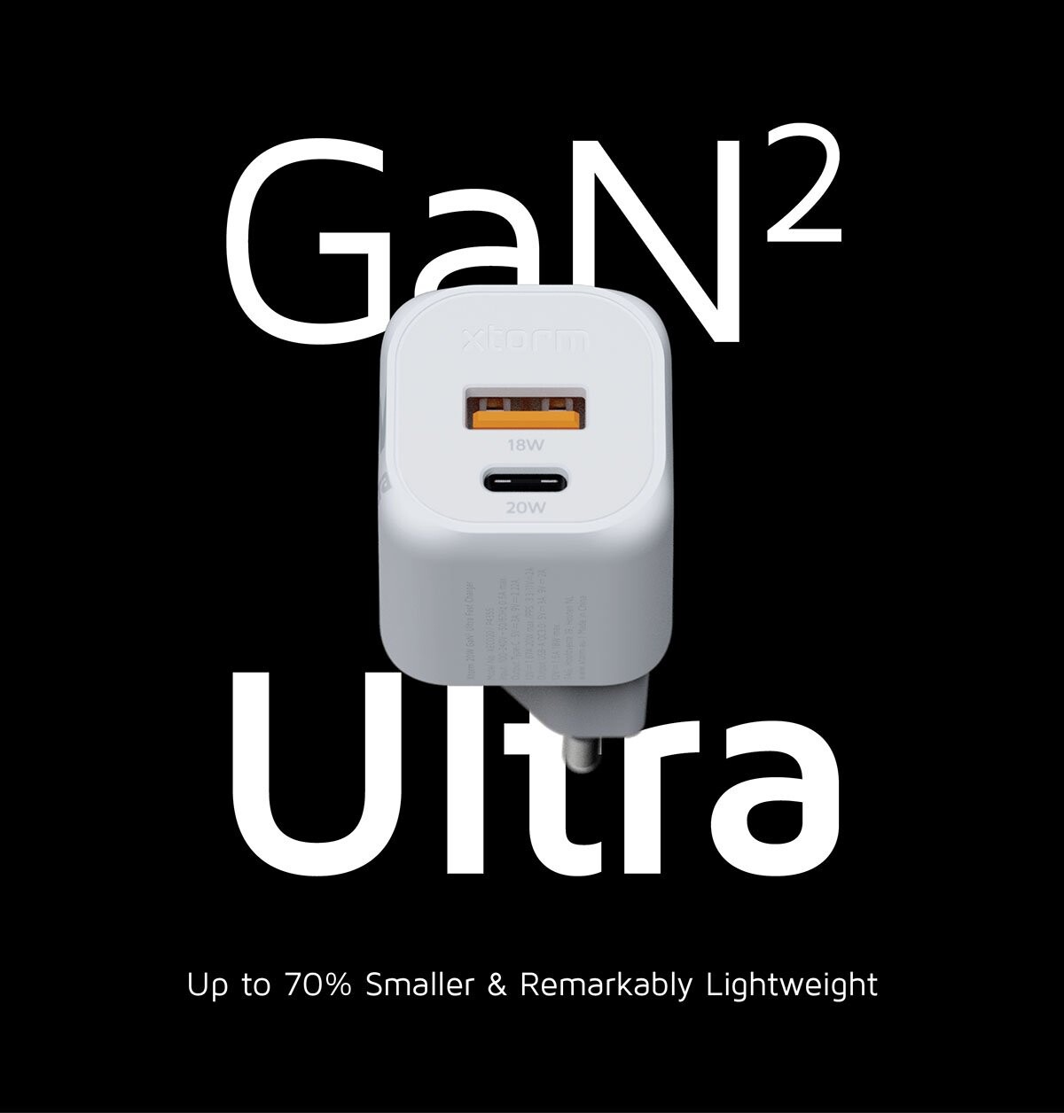 Xtorm - 20W Gan2 Ultra Hjemmeoplader Usb-C Pdusb-A Hvid