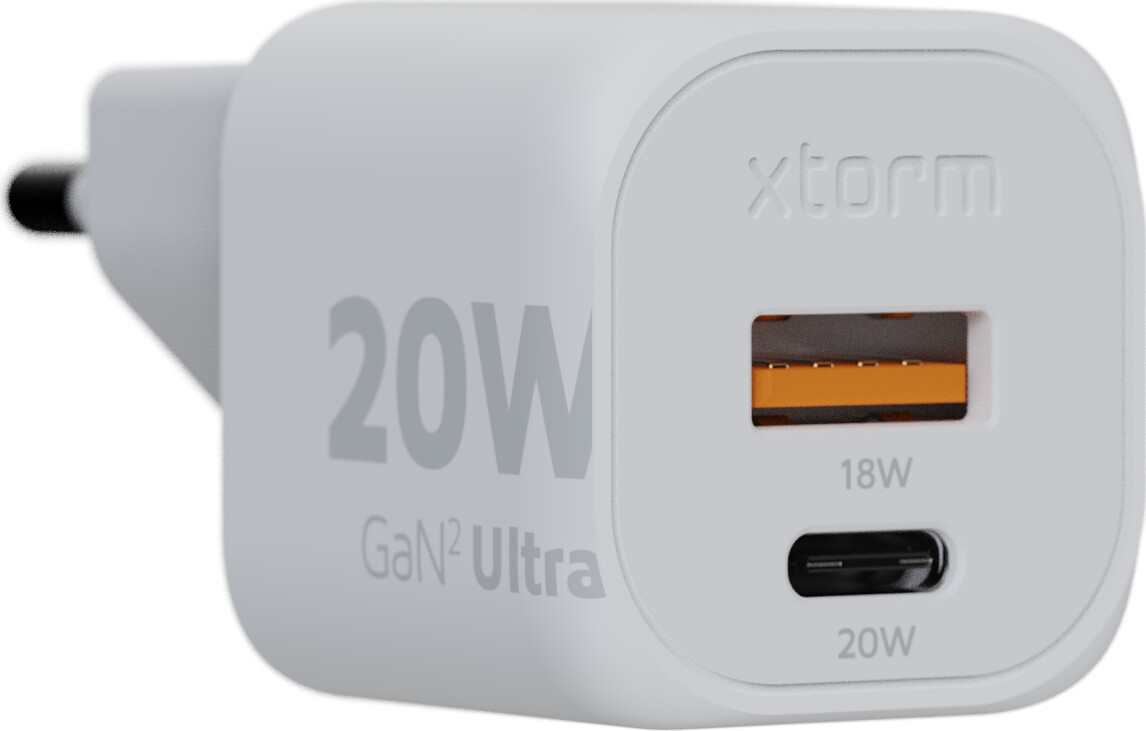 Xtorm - 20W Gan2 Ultra Hjemmeoplader Usb-C Pdusb-A Hvid