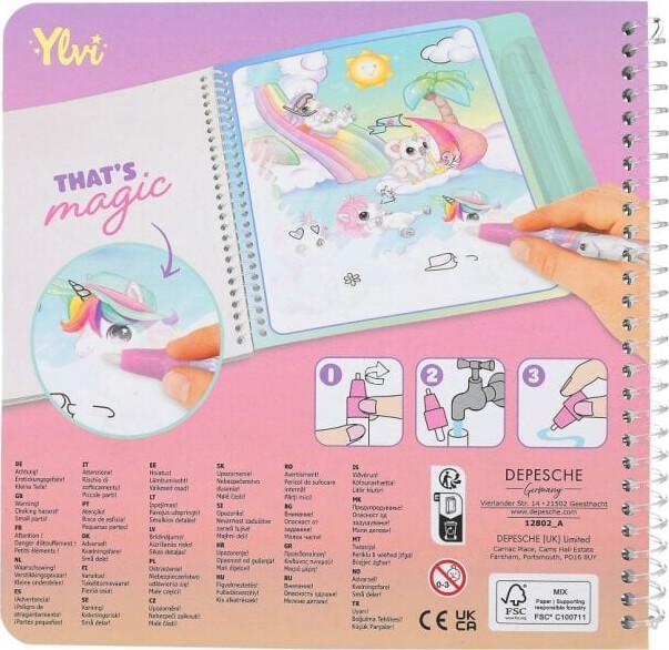 Ylvi - Aqua Magic Book - Malebog - Enhjørning