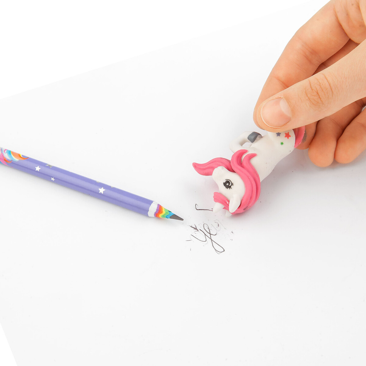 Ylvi - Blyantsæt Med Enhjørning Viskelæder - Regnbue - 6 Dele