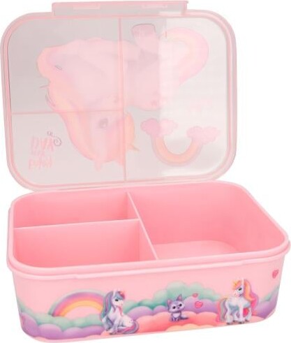 Ylvi - Enhjørning Madkasse Til Børn - 3 Rum - Color Cloud