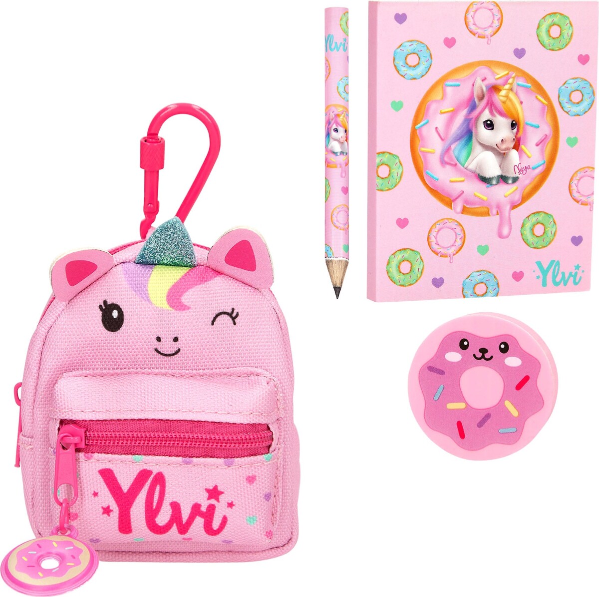 Ylvi - Micro Stationary Rygsæk Med Carabin - Pink And Purple - Mini