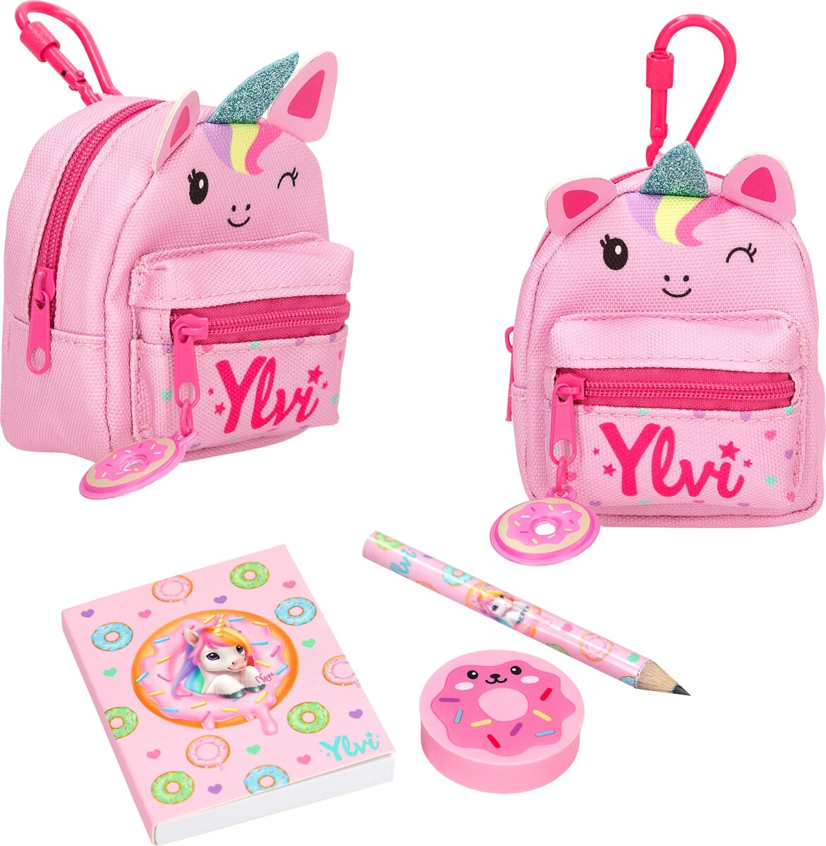 Ylvi - Micro Stationary Rygsæk Med Carabin - Pink And Purple - Mini