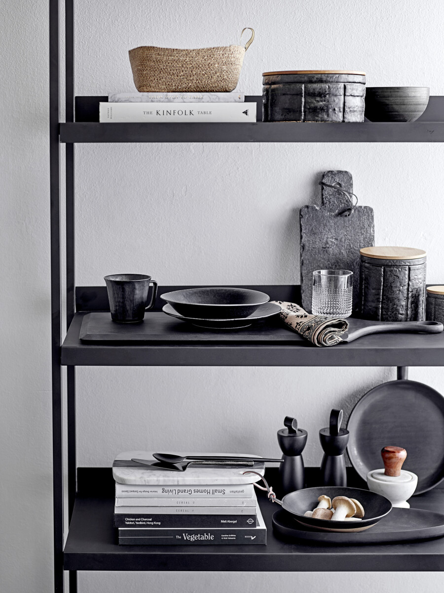 Bloomingville - Yoko Tallerken - Sort - Porcelæn - Ø 24 Cm - 4 Stk