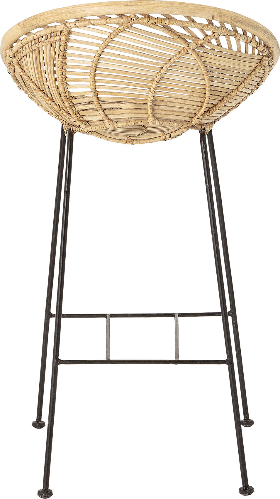 Bloomingville - Yonne Barstol Med Ryglæn - Natur - Rattan - Flet