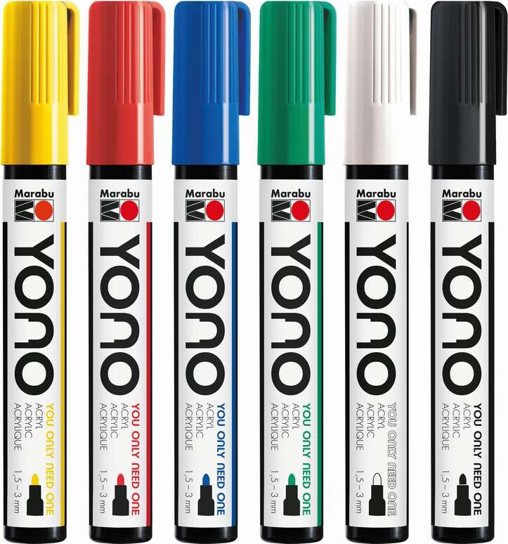 Marabu - Tusser - Yono -1 5-3 0 Mm - 6 Farver